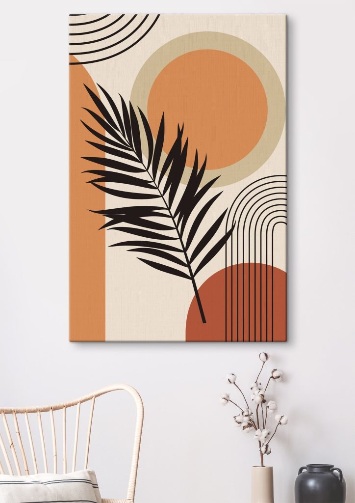 Leaf with a rainbow and circles