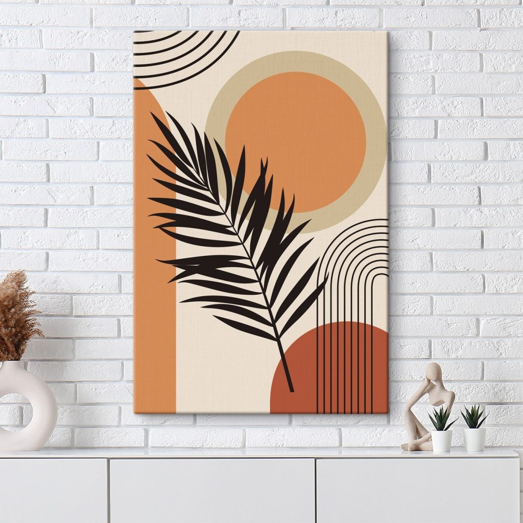 Leaf with a rainbow and circles