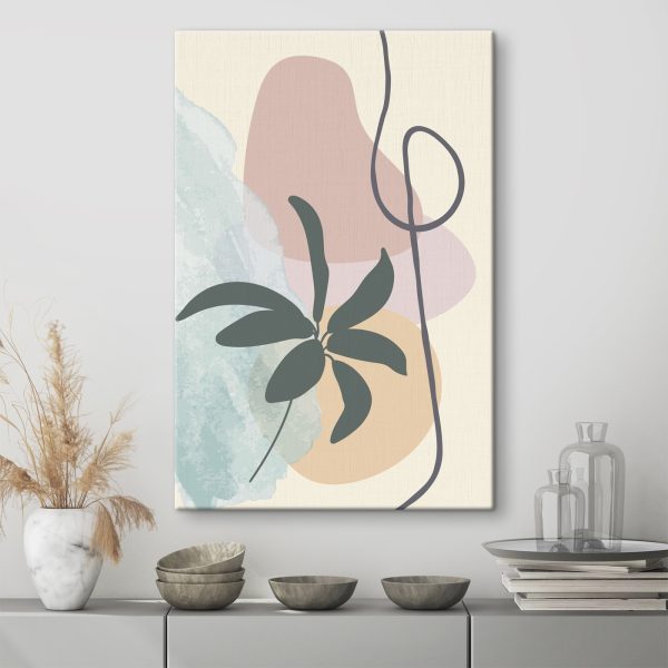 Plante avec des feuilles et une spirale Plante avec des feuilles et une spirale