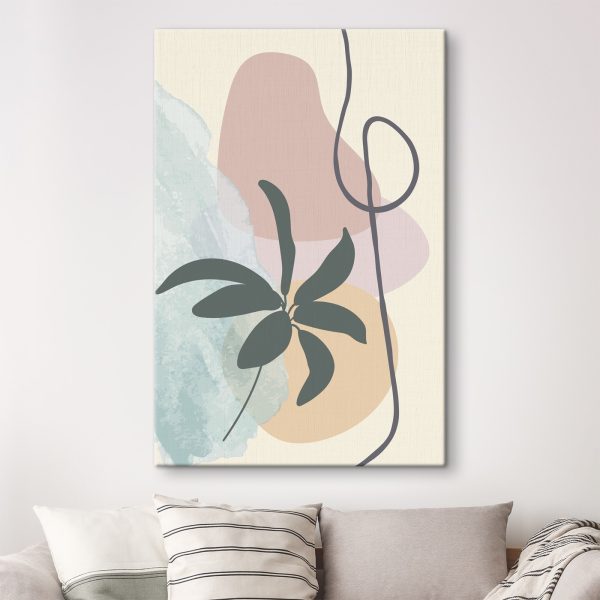 Plante avec des feuilles et une spirale Plante avec des feuilles et une spirale