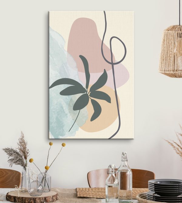 Plante avec des feuilles et une spirale Plante avec des feuilles et une spirale