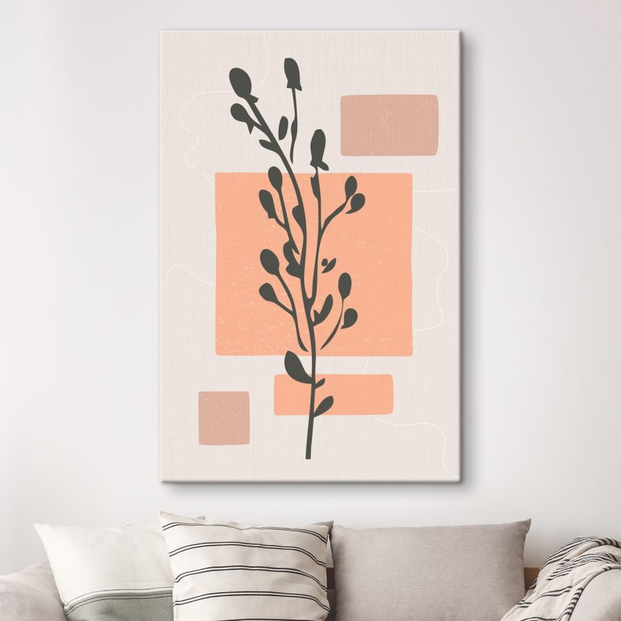 Plante avec feuilles et carrés