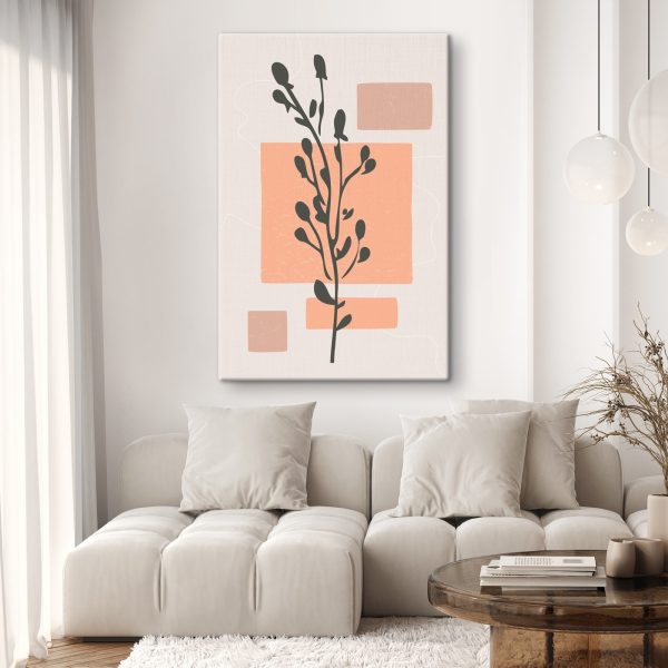Plante avec feuilles et carrés Plante avec feuilles et carrés
