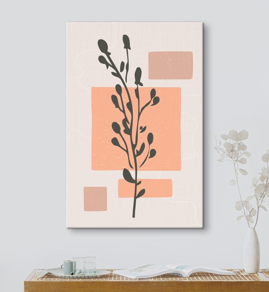 Plante avec feuilles et carrés