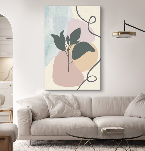 Plante avec des feuilles sur un fond coloré Plante avec des feuilles sur un fond coloré