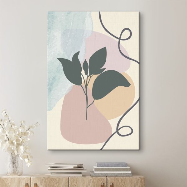 Plante avec des feuilles sur un fond coloré Plante avec des feuilles sur un fond coloré