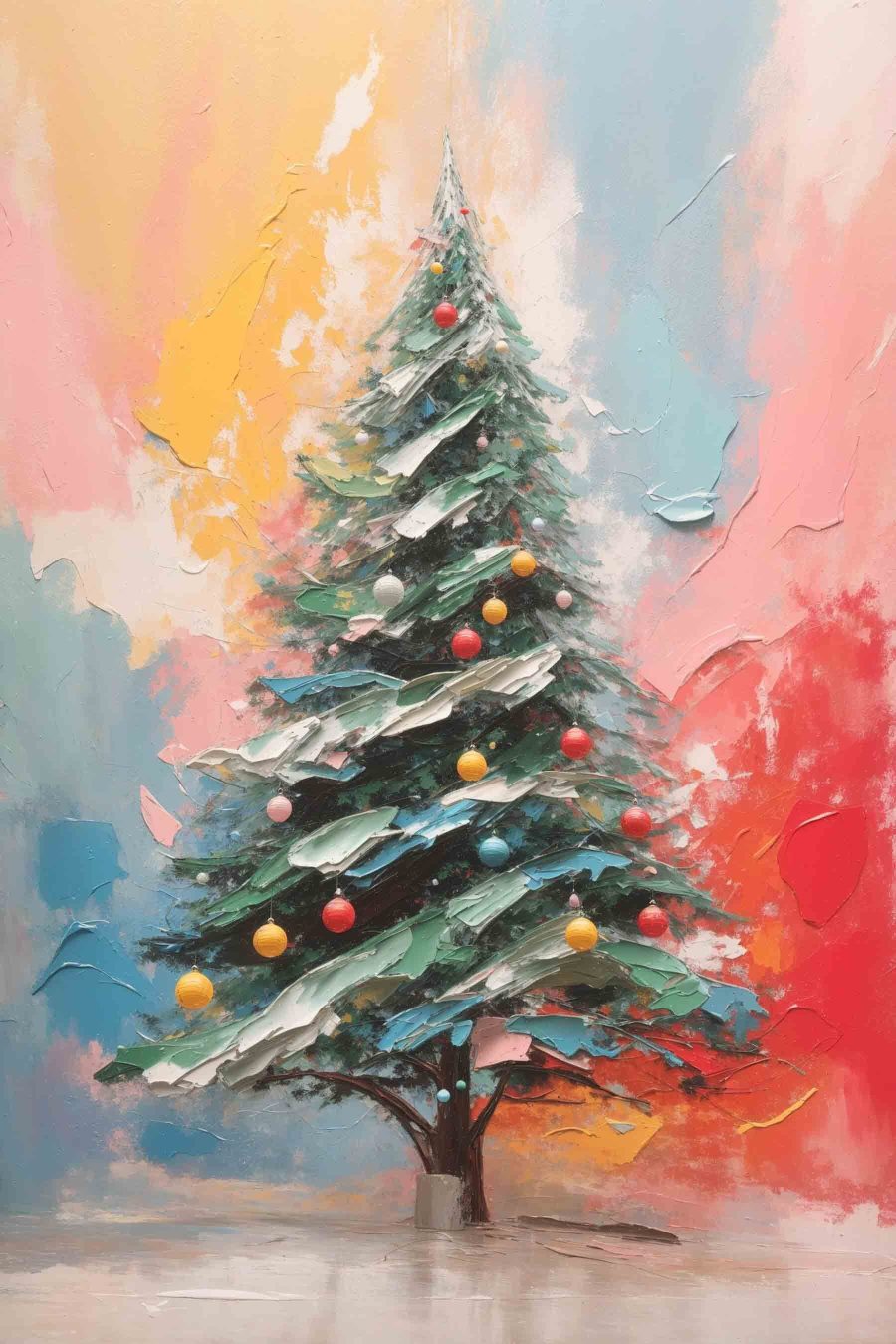 Peinture d'un arbre de Noël