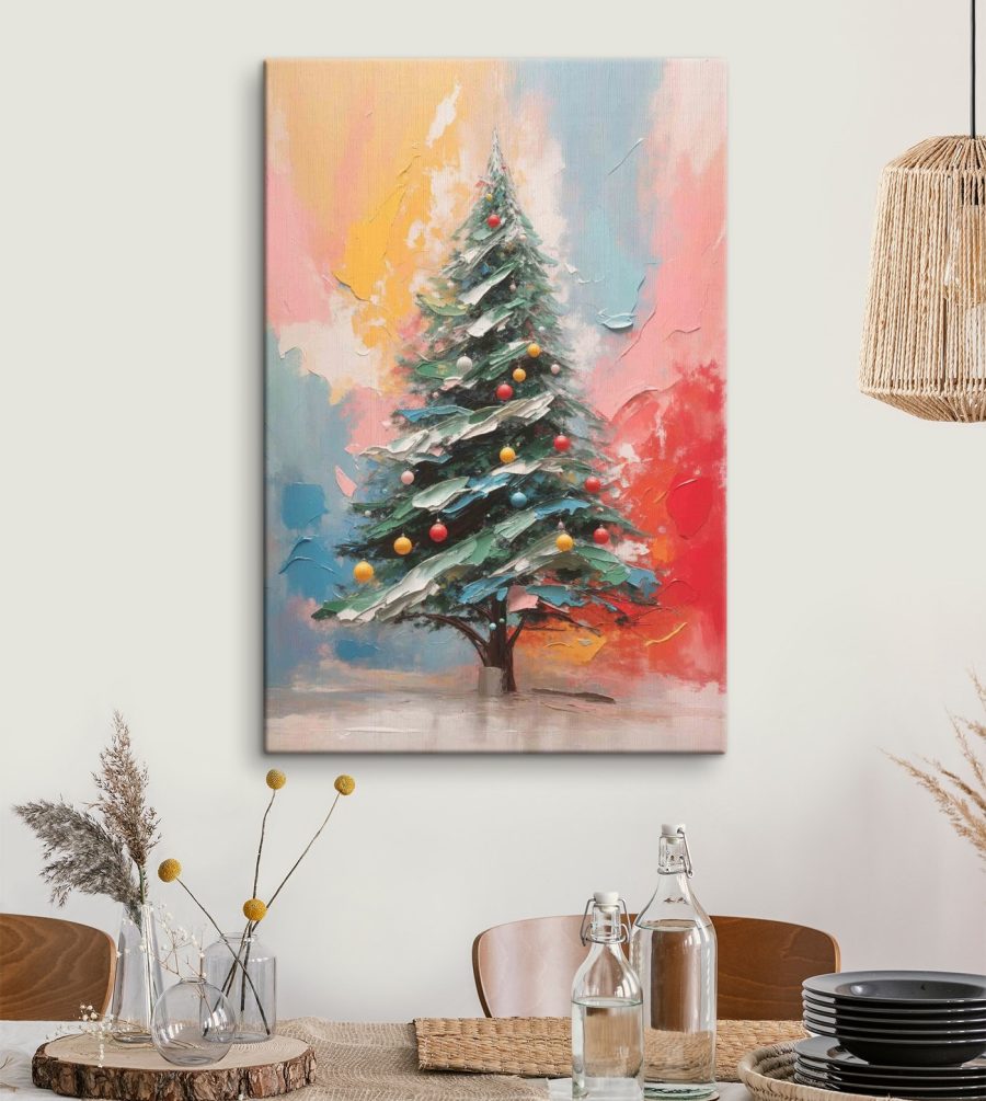 Peinture d'un arbre de Noël