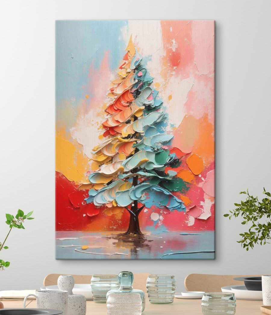 Peinture d'un arbre avec différentes couleurs Peinture d'un arbre avec différentes couleurs