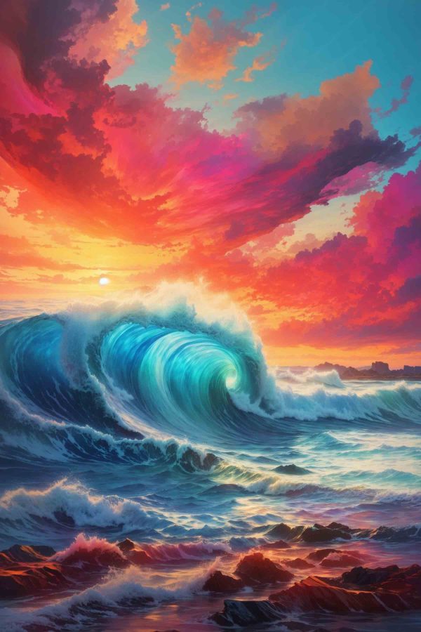 Grande vague dans l'océan Grande vague dans l'océan