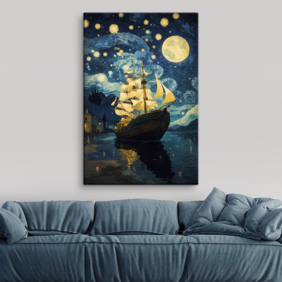 Peinture d'un bateau dans l'eau