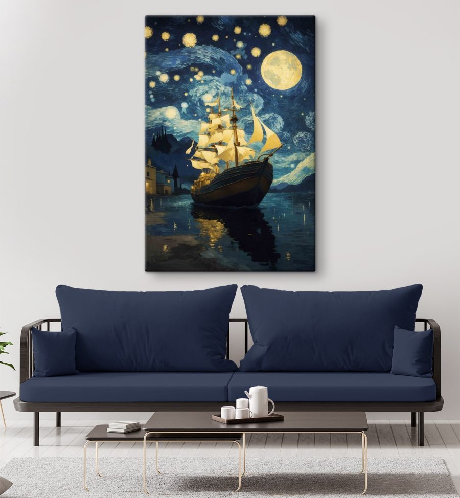 Peinture d'un bateau dans l'eau