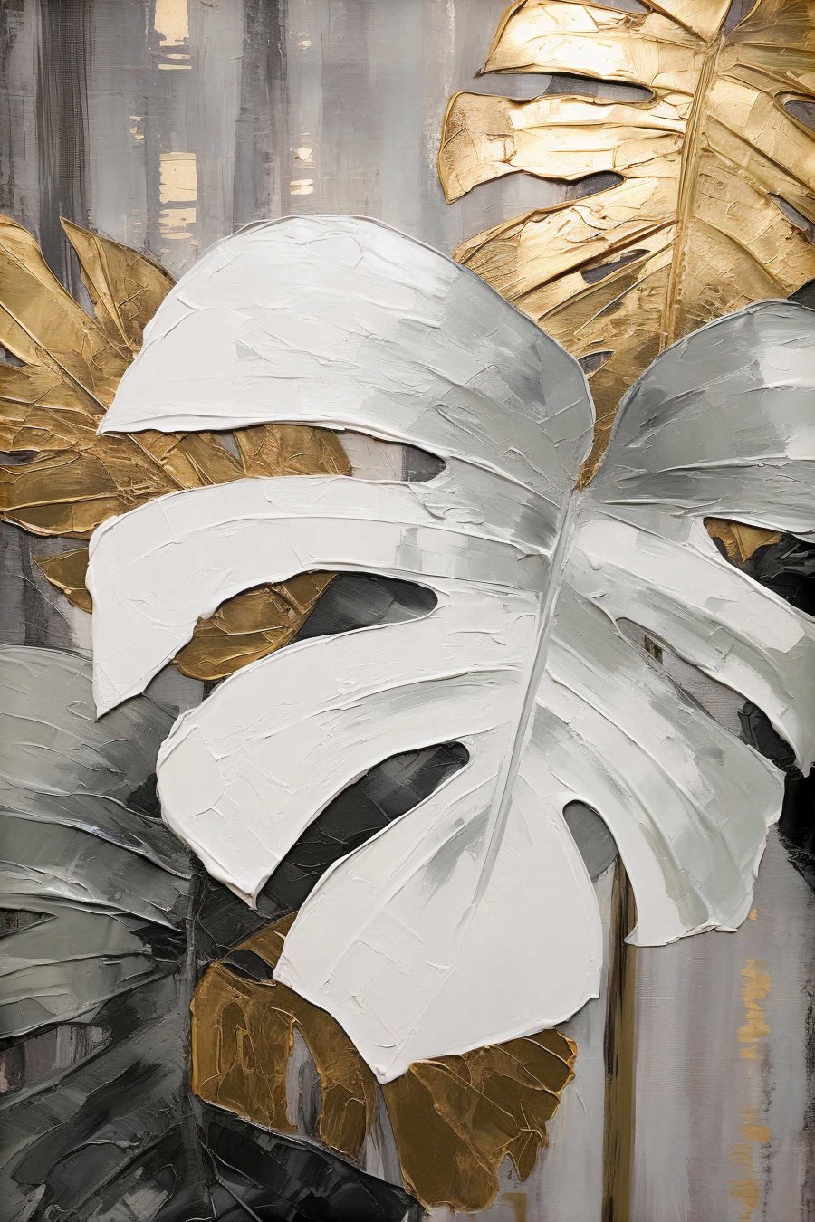Contraste de feuilles dans une élégance texturée
