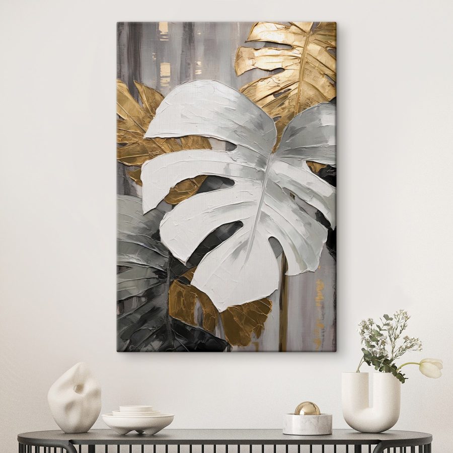 Contraste de feuilles dans une élégance texturée