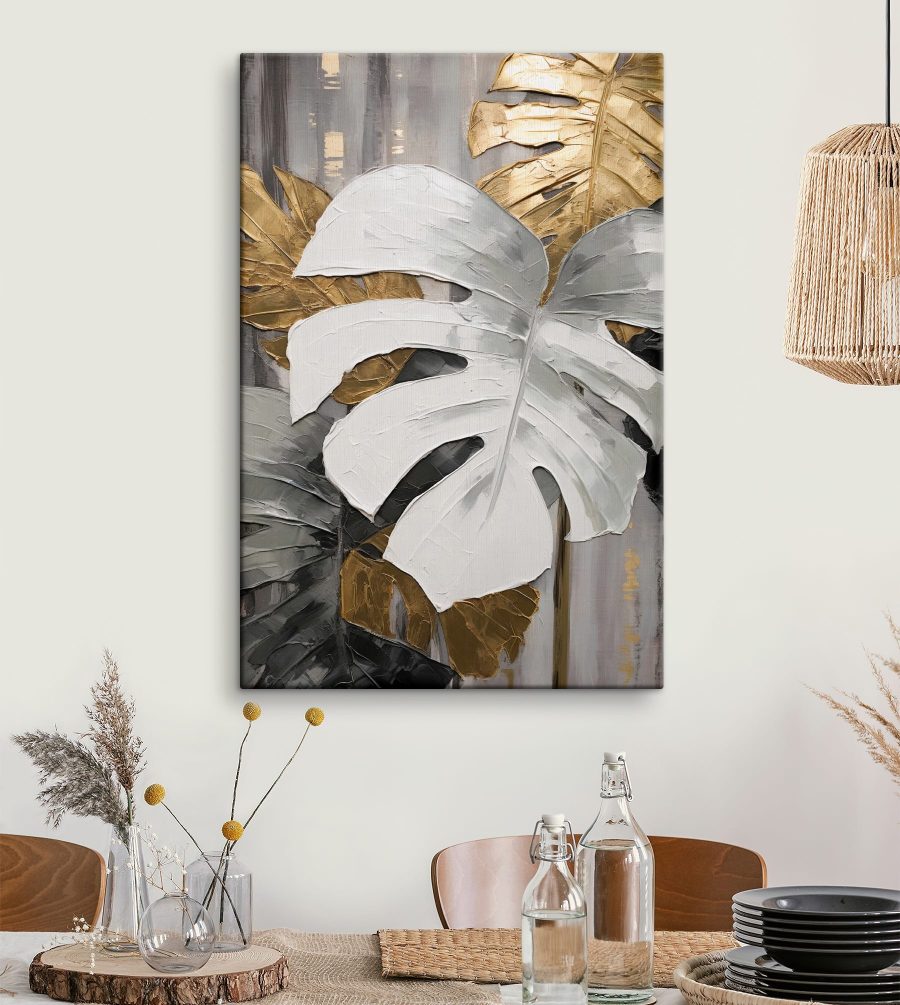 Contraste de feuilles dans une élégance texturée