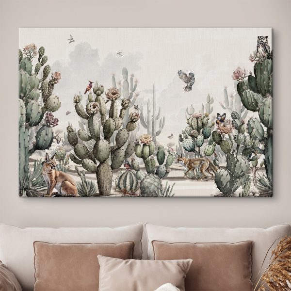 Groupe de cactus et d'oiseaux Groupe de cactus et d'oiseaux