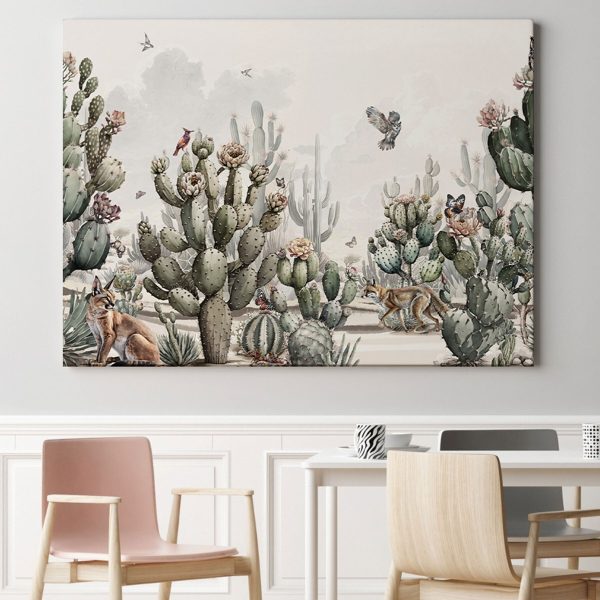 Groupe de cactus et d'oiseaux Groupe de cactus et d'oiseaux