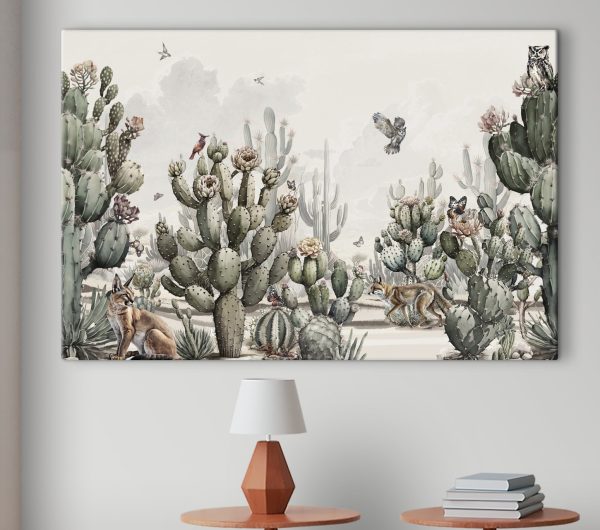 Groupe de cactus et d'oiseaux Groupe de cactus et d'oiseaux