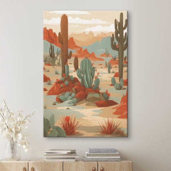 Paysage désertique avec cactus et rochers Paysage désertique avec cactus et rochers