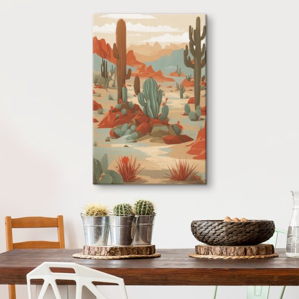 Paysage désertique avec cactus et rochers Paysage désertique avec cactus et rochers