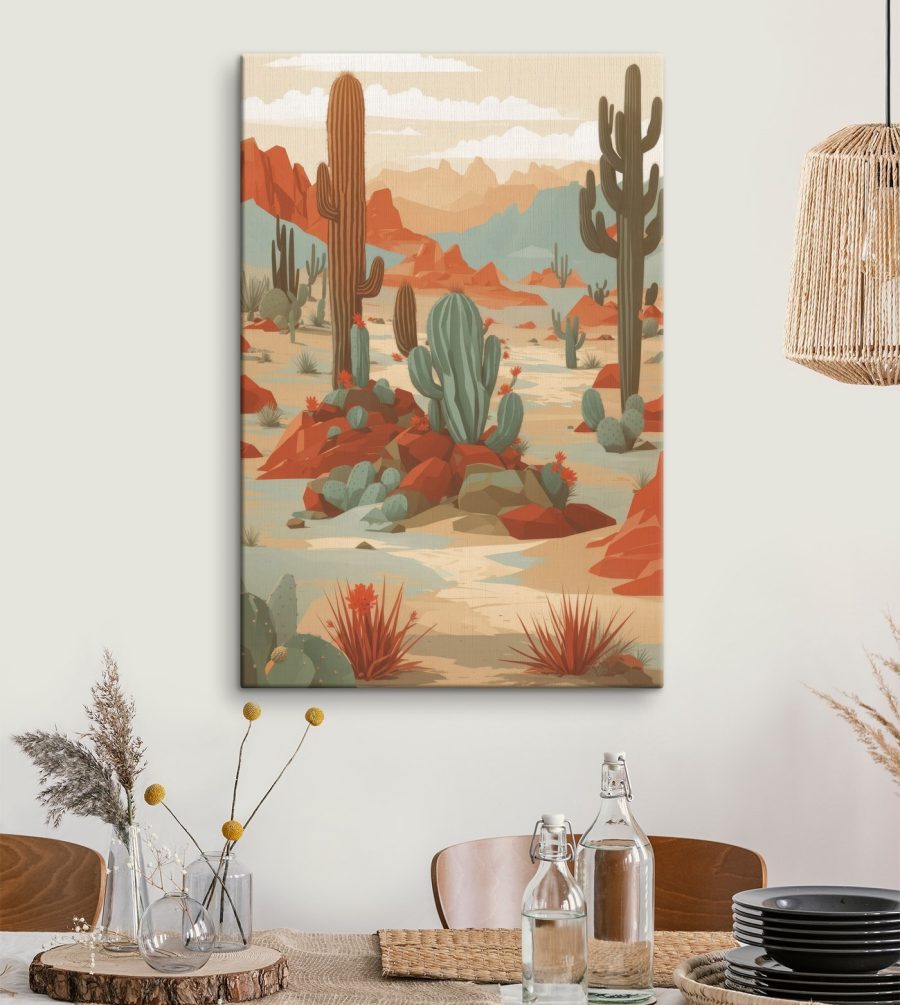 Paysage désertique avec cactus et rochers