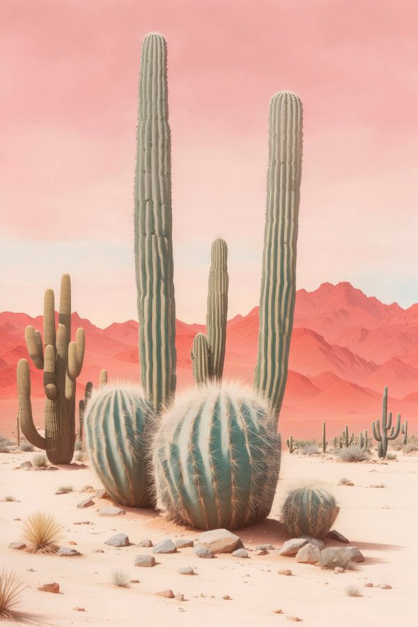Groupe de cactus dans un désert Groupe de cactus dans un désert