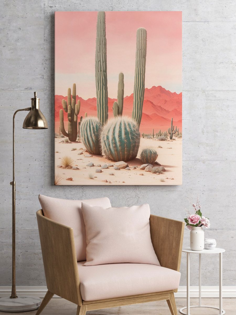 Groupe de cactus dans un désert