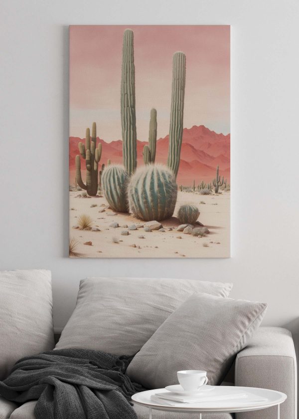 Groupe de cactus dans un désert Groupe de cactus dans un désert