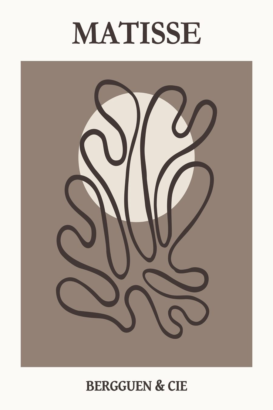 Dessin en brun et blanc d'une plante Dessin en brun et blanc d'une plante
