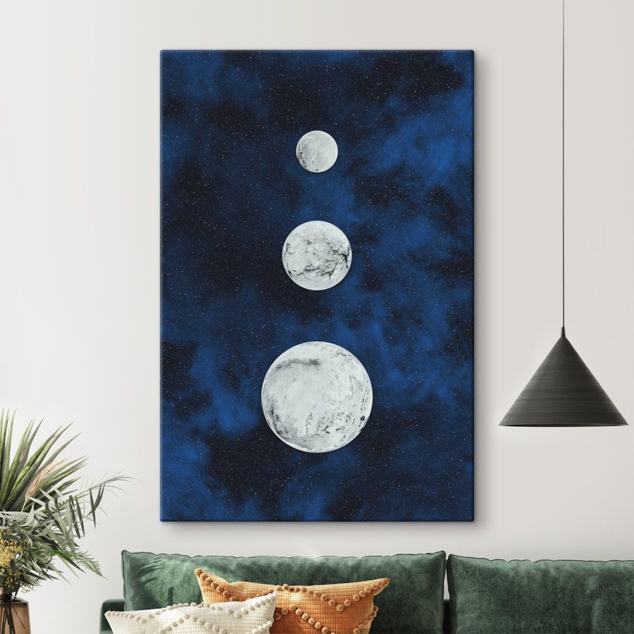 Groupe d'objets ronds et blancs dans l'espace