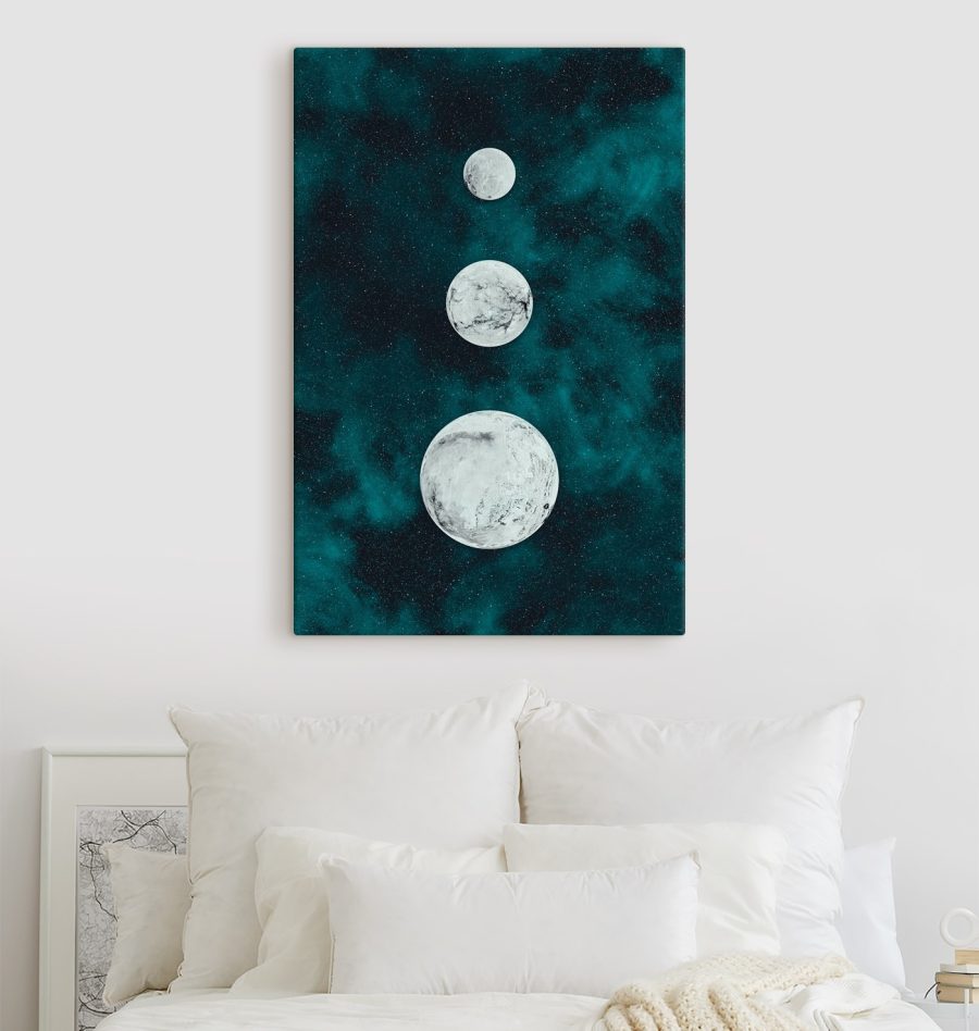 Groupe d'objets ronds et blancs dans l'espace