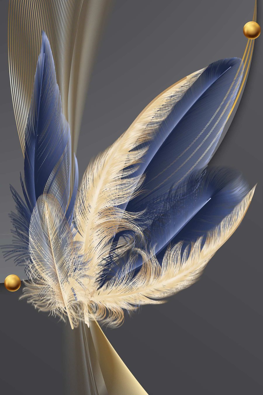 Elegant feathers in harmonious flow Elegant feathers in harmonious flow