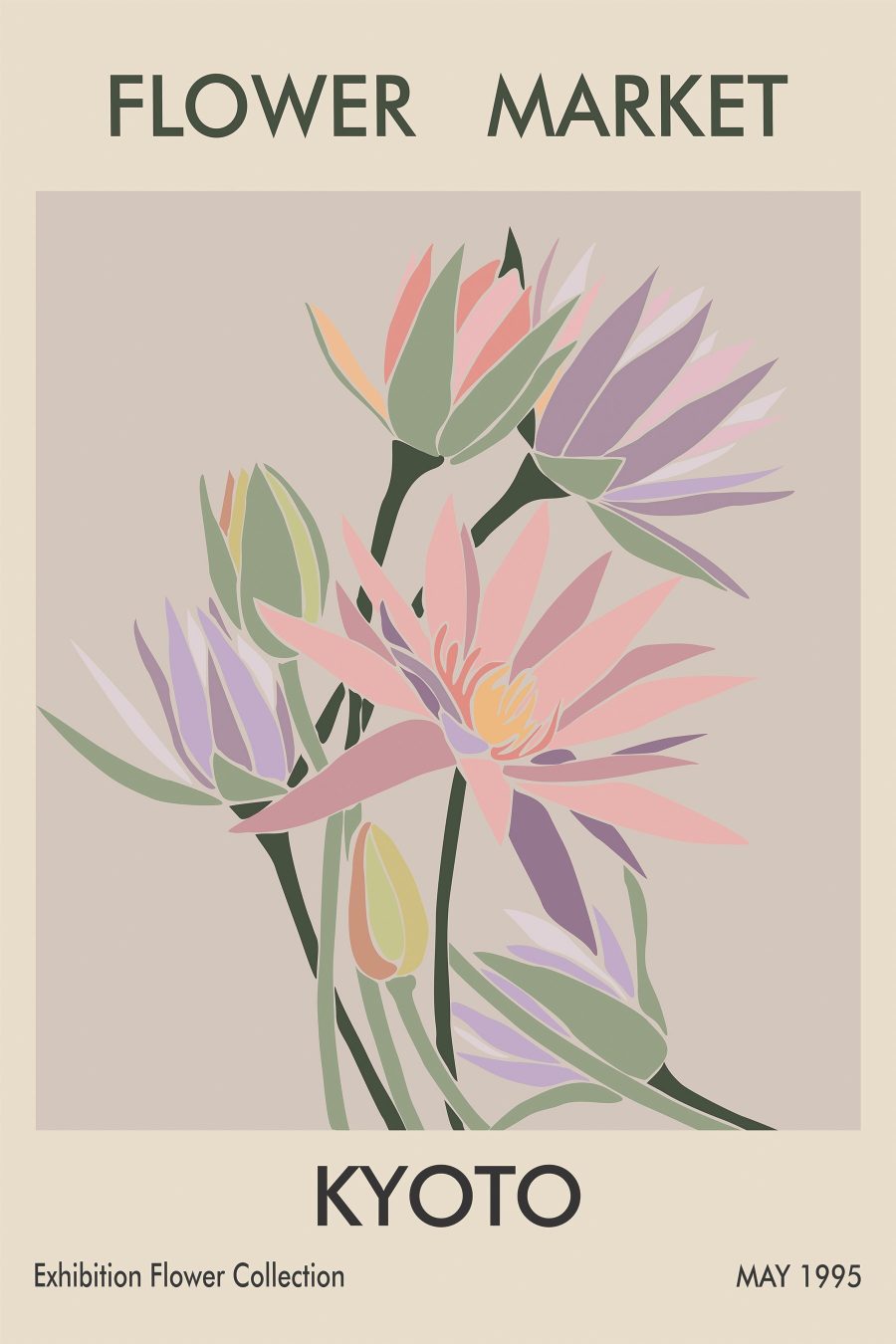 Les fleurs élégantes affichent une beauté pastel