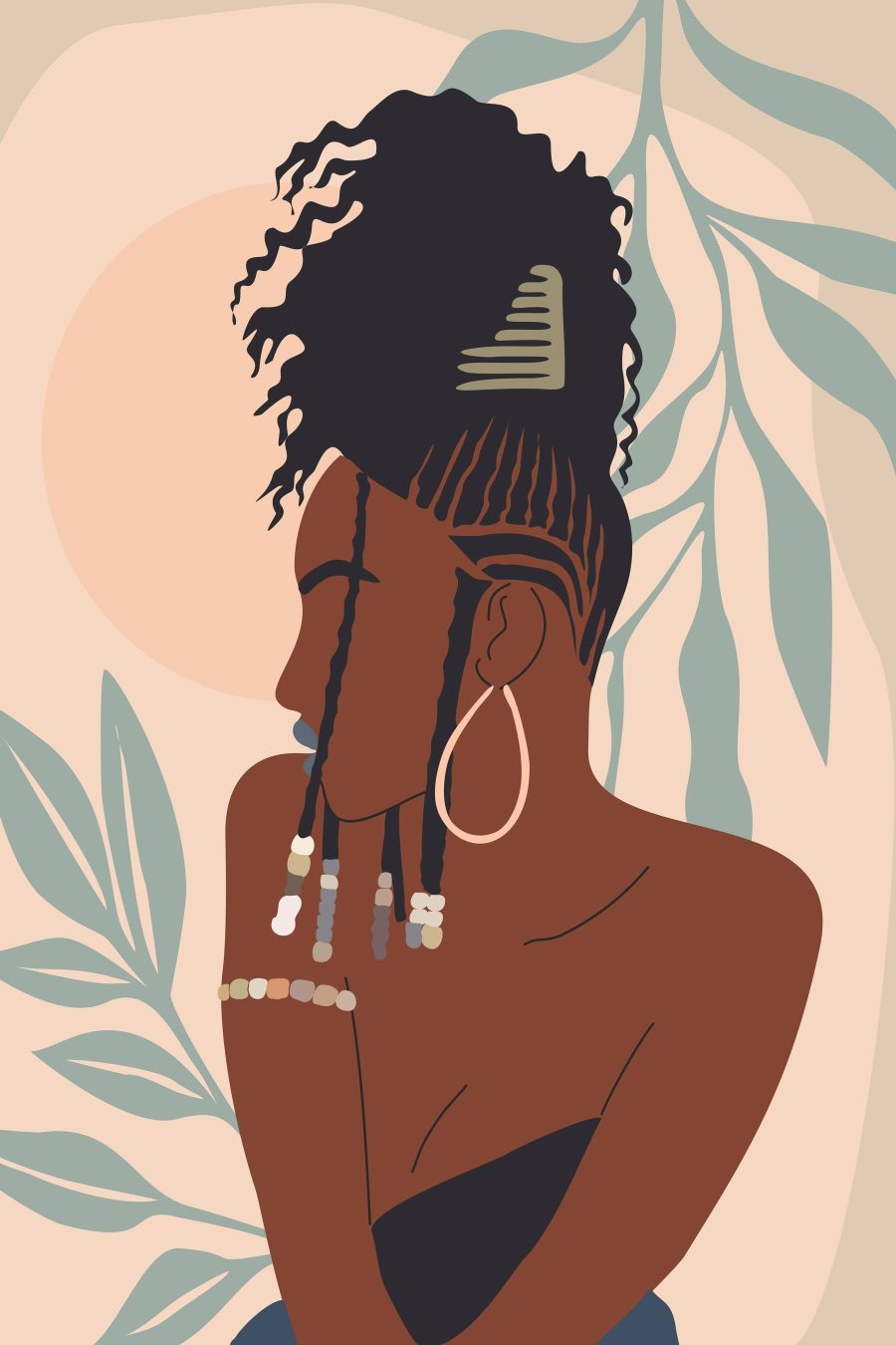 Femme avec un chignon