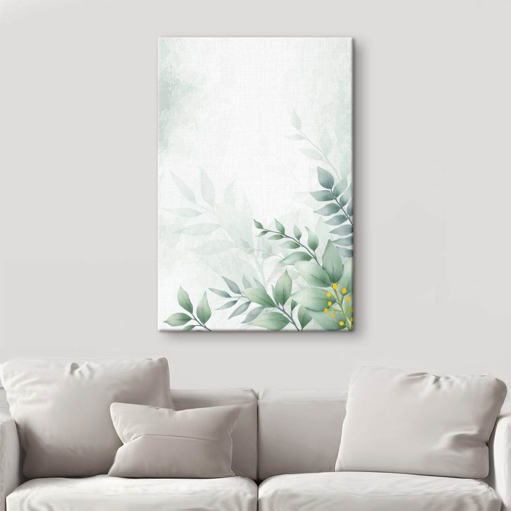 Green leaves on a white background