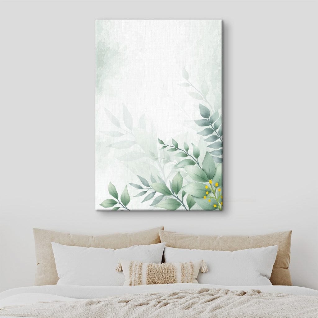 Green leaves on a white background