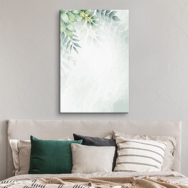 Fond blanc avec des feuilles vertes Fond blanc avec des feuilles vertes