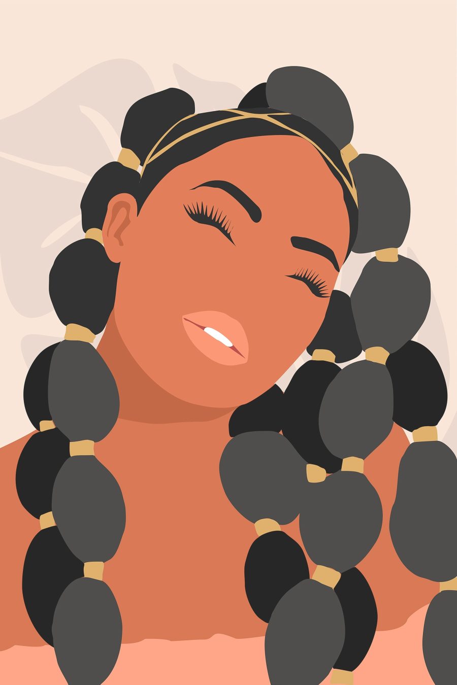 Femme aux cheveux tressés
