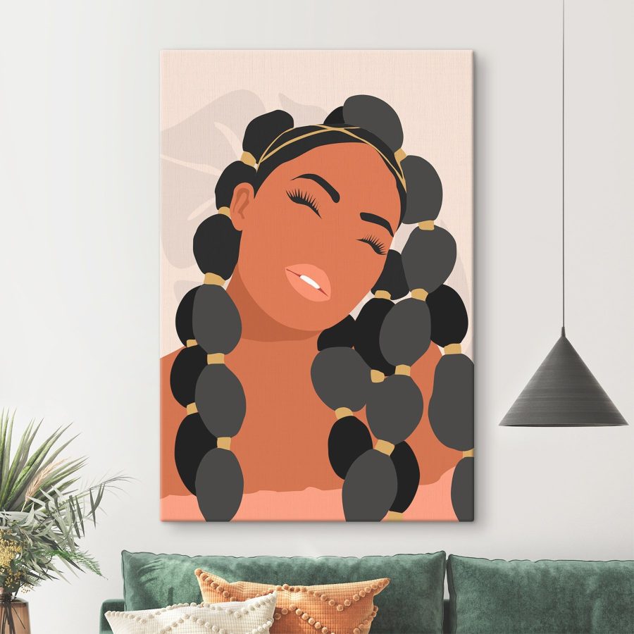 Femme aux cheveux tressés