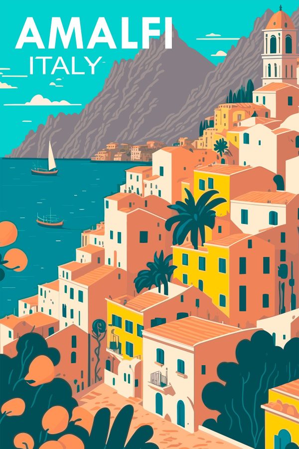 Dessin d'une ville au bord de l'eau Dessin d'une ville au bord de l'eau