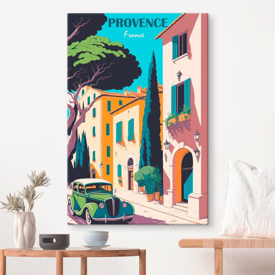 Rue avec voiture et arbres