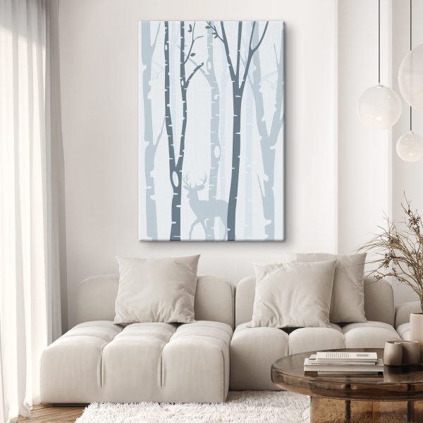 Groupe d'arbres avec un cerf en arrière-plan Groupe d'arbres avec un cerf en arrière-plan