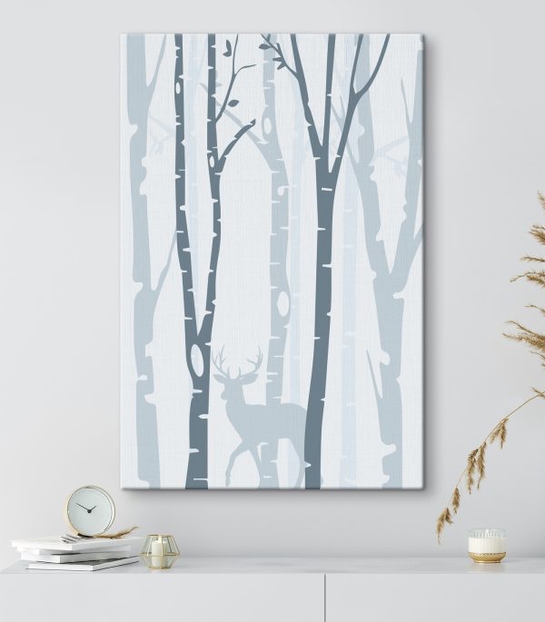 Groupe d'arbres avec un cerf en arrière-plan Groupe d'arbres avec un cerf en arrière-plan