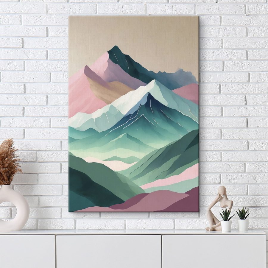 Peinture de montagnes avec différentes couleurs