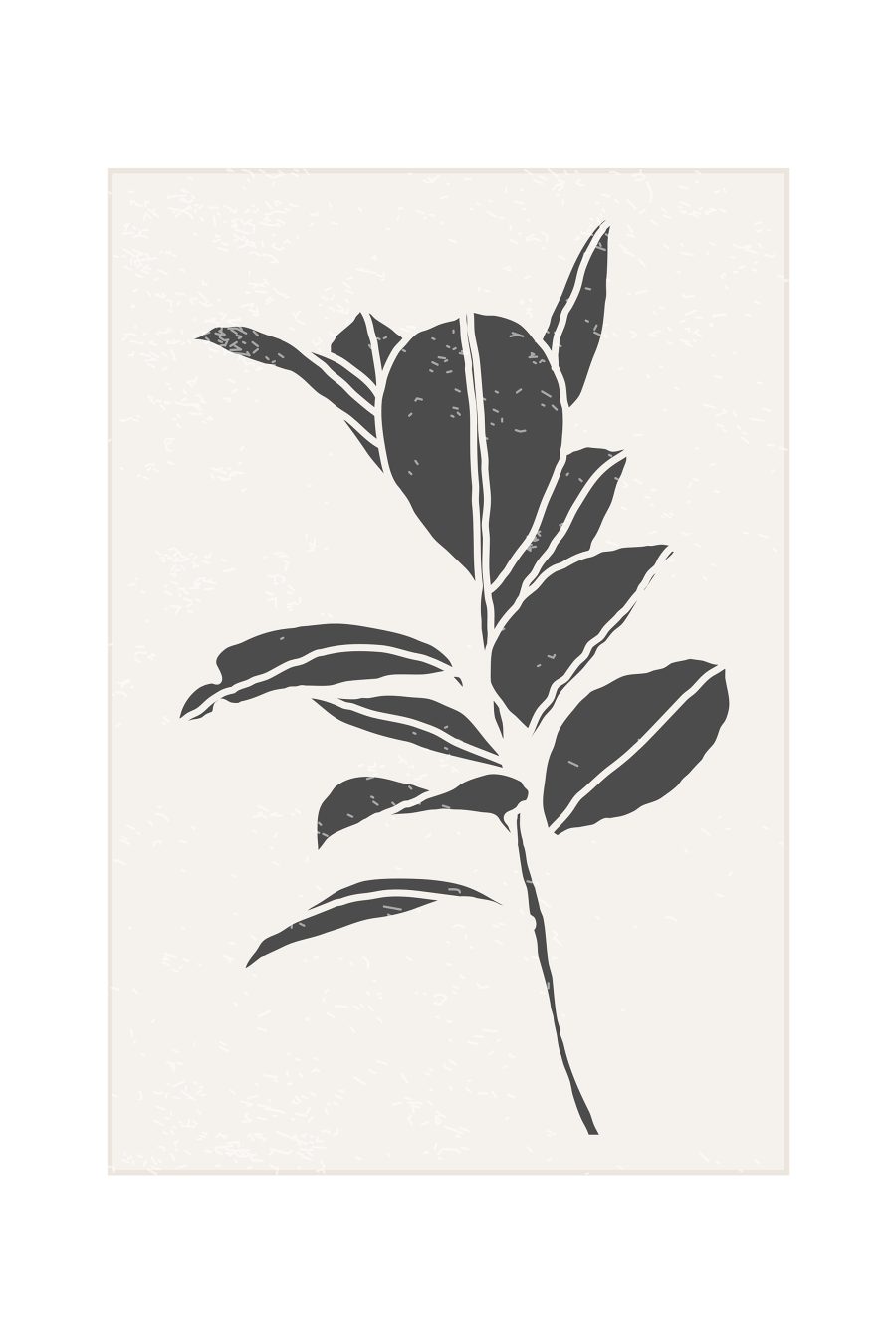 Dessin en noir et blanc d'une plante