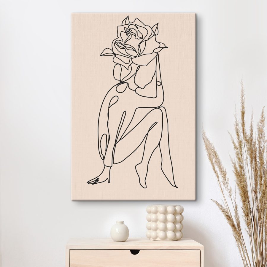 Drawing of a person with a rose Drawing of a person with a rose