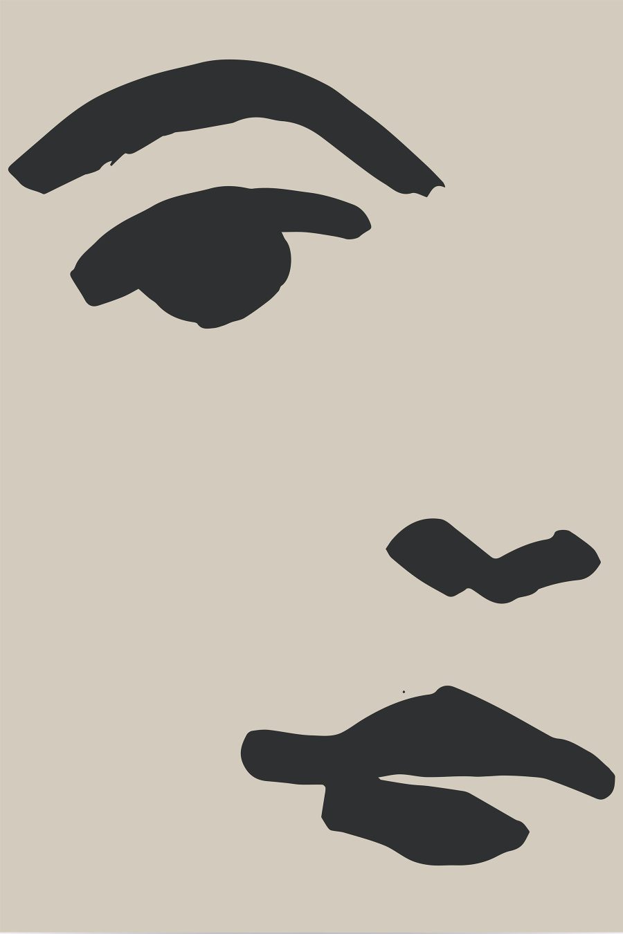 Visage avec de la peinture noire