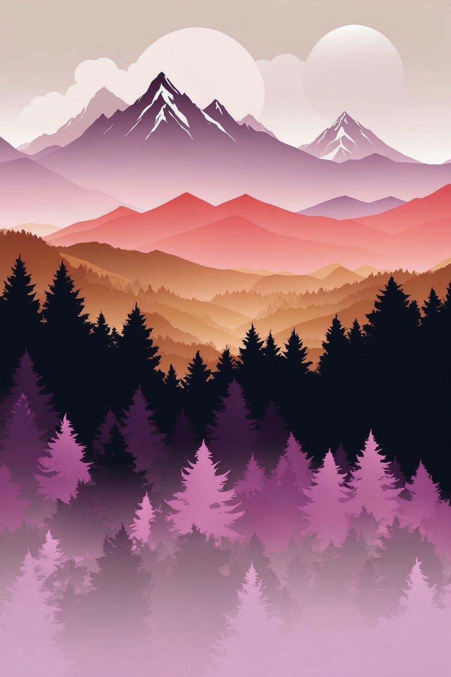 Chaîne de montagnes avec arbres et montagnes en arrière-plan