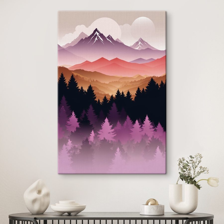 Chaîne de montagnes avec arbres et montagnes en arrière-plan