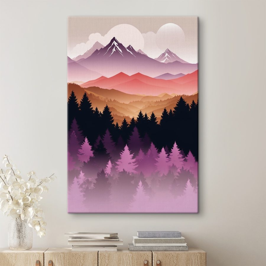 Chaîne de montagnes avec arbres et montagnes en arrière-plan